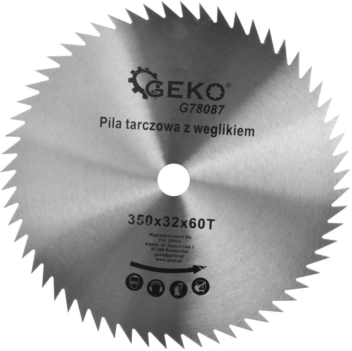 GEKO Cirkelzaagblad - 350 mm - 60T - Koelgaten - TCT
