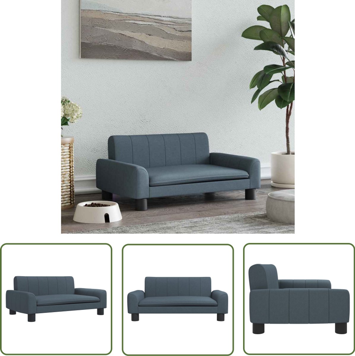 vidaXL Hondenbed – Hond Mand – Hondenmand 70x45x30 cm stof donkergrijs – Hondenkamer – Grijs Hondenmand – Luxe Hondenmand