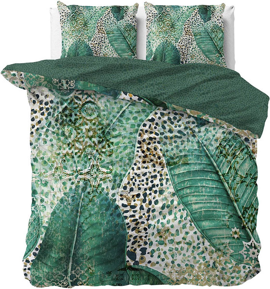 Dekbed-Discounter - Manilla Dekbedovertrek 200 x 200/220 cm - Verkoelend Katoen-Satijn - Dubbele instopstrook - Wassen op 30 graden - Inclusief 2 kussenslopen - Lydia