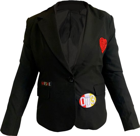 Fjesta© Oeteldonk jasje met emblemen - Dames - Maat L - Carnavalskleding Dames - Carnaval