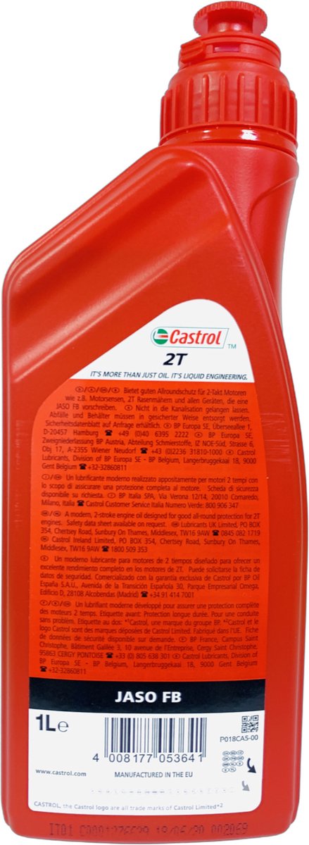 Olie Castrol 2T Rood Motorolie - 1 Liter — afbeelding 3