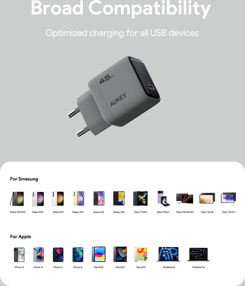 Aukey Comet Mix 45W USB-C Charger