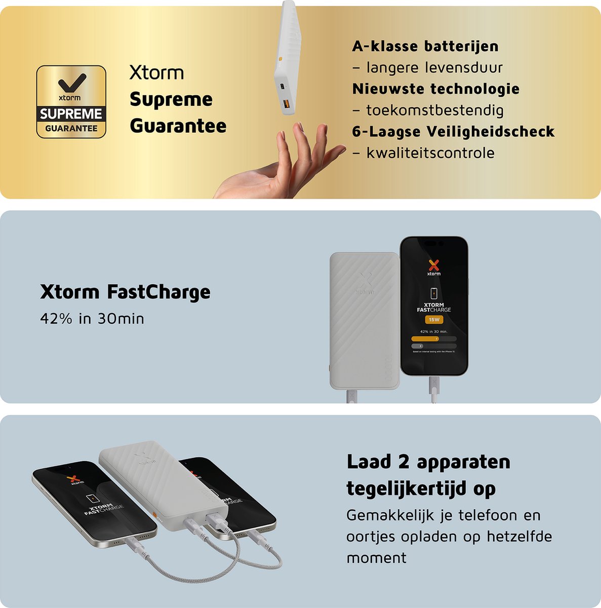 Xtorm Go2 Powerbank 10.000 mAh Snelle Oplader USB-C - afbeelding 3