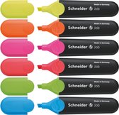 Schneider markeerstift - tekstmarker - Job - 6 stuks assorti kleuren - beitelpunt - S-115096