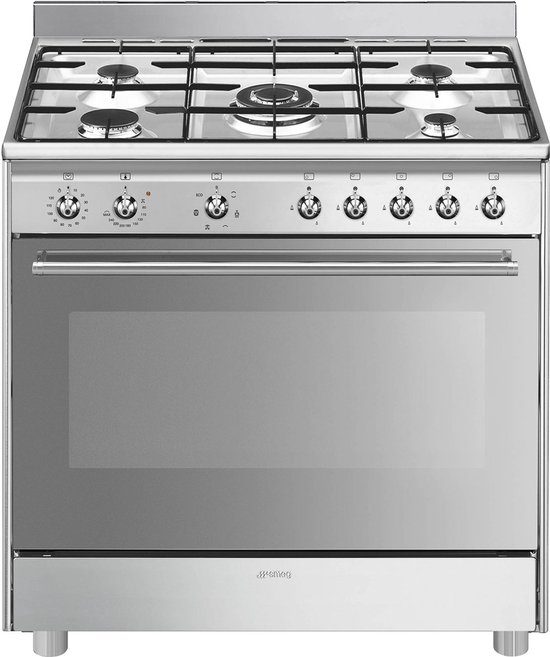 Smeg SX91GM fornuis Vrijstaand fornuis A Gas Gaskookplaat Roestvrijstaal