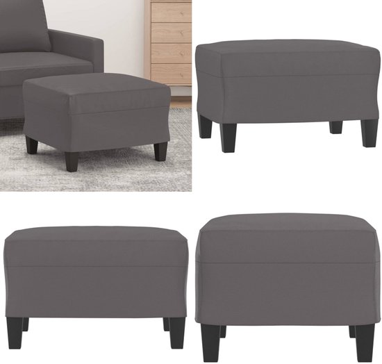 vidaXL Voetenbank 60x50x41 cm kunstleer cappuccino, voetenbankje, bankkruk, kruk, voetensteun, poef, zetel, woonkamerzetel, woonkamermeubel