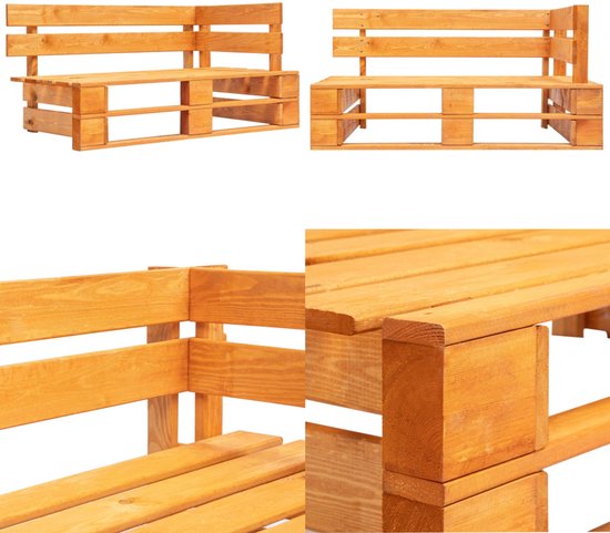 vidaXL Tuinhoekbank pallet honingbruin geïmpregneerd grenenhout