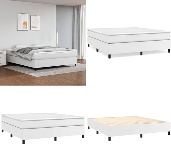 vidaXL Cadre de lit Simili cuir Blanc 180x200 cm - Cadre de lit - Encadrements de lit - Lit - Meubles de couchage