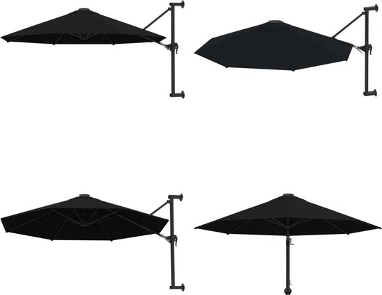 Wandparasol met metalen paal 300 cm bordeauxrood