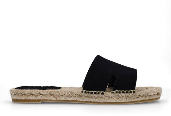 Sacha - Dames - Zwarte suède slippers - Maat 40