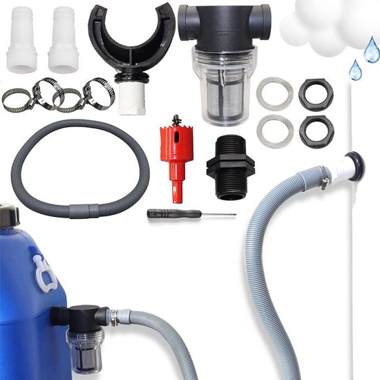 KADAX Regenverzamelaar, 80 mm, regenwaterverzamelaar voor regenpijp, regendief met geïntegreerd ventiel, waterverzamelaar van hoogwaardig kunststof, waterdief, zwart