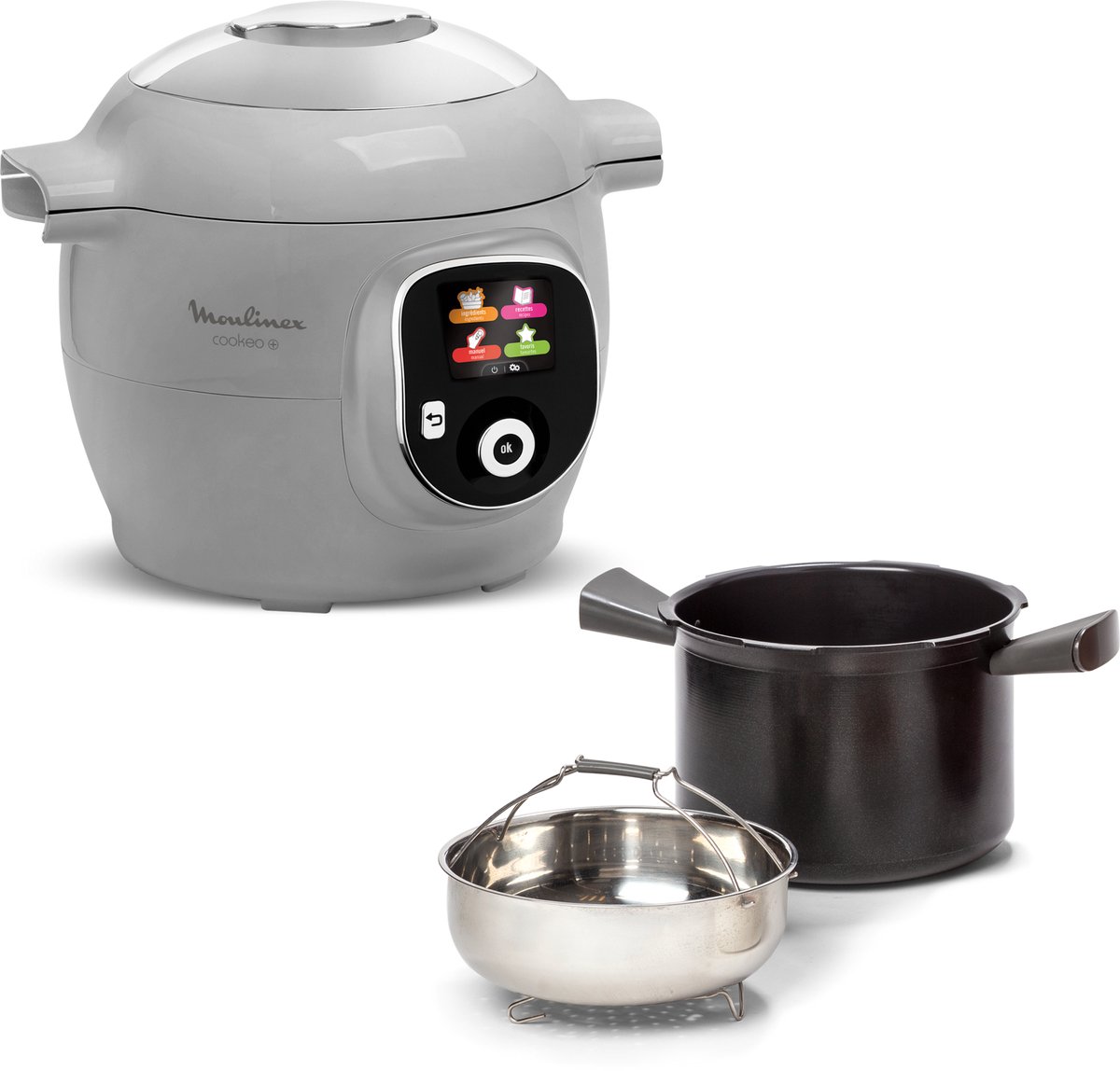 Moulinex Cookeo+ CE854B10 Intelligente Hogedruk Multicooker 6 liter met 6 programma's, 80 recepten - Grijs