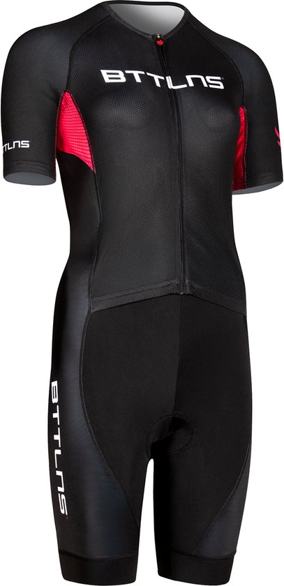 Combinaison de triathlon BTTLNS - combinaison de triathlon à manches courtes pour femme - Chimera 1.0 - noir-rose - S