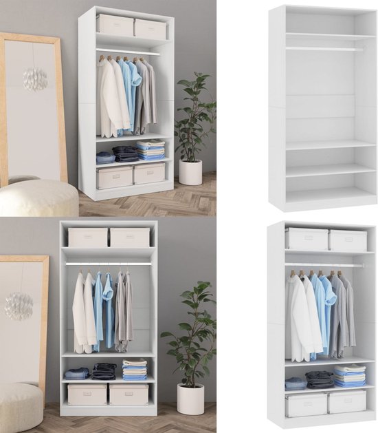 Vidaxl - Kledingkast Met Roede - Wit - 100x50x200 Cm