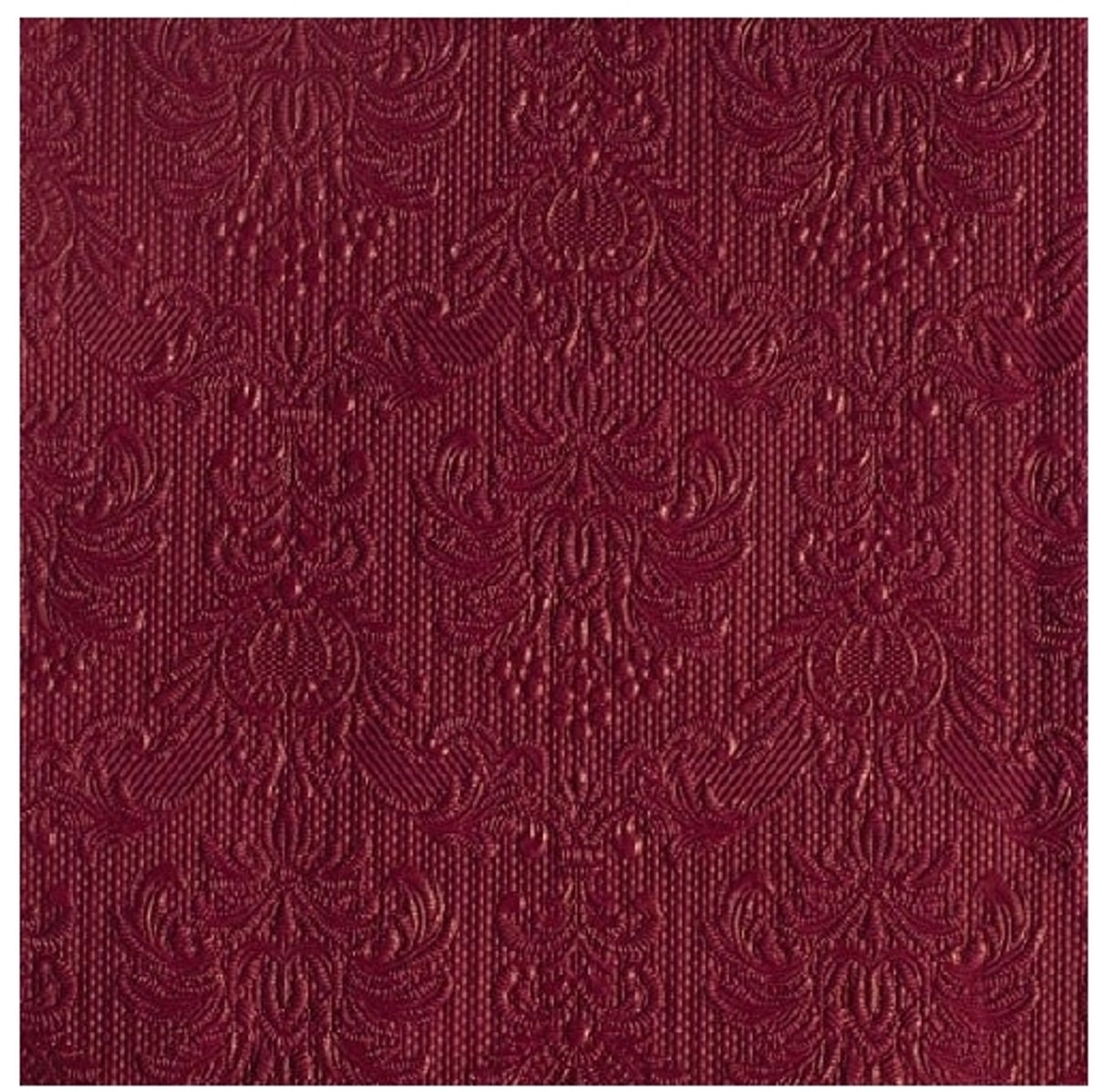 Servetten Luxe - 45x stuks - 33 x 33 cm - bordeaux - barok patroon - 3 laags