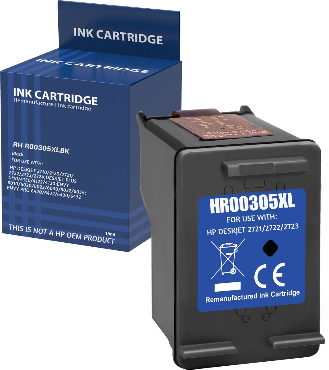 Inktcartridge geschikt voor HP 305XL zwart compatibel HP DeskJet 2700 2710 2720 2755 2800 2821 4200 4230 DeskJet Plus 4100 4120 4130 4140 Envy 6010 6020 6030 6400 Envy Pro 6400 6420 6455