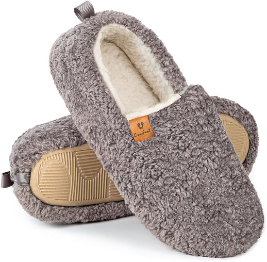 Pantoufles femmes Femme - Comfeet - Taille 38/39 - Grijs - Antidérapants - Pantoufles