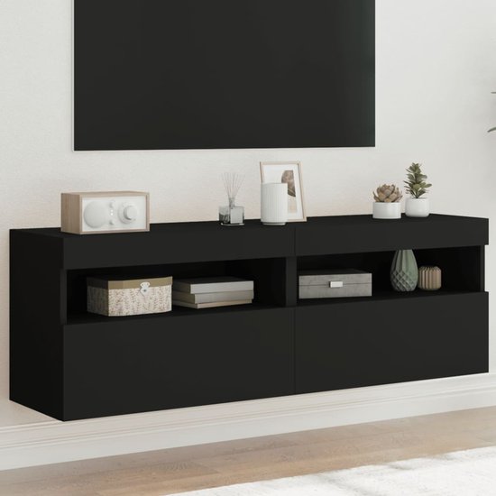 Tv-wandmeubel met LED-verlichting 60x30x40 cm zwart kopen? | .nl