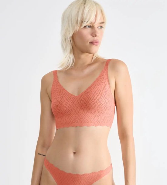 Sloggi Zero Feel Lace Bralette remplie - Bliss - XXL - Zwart