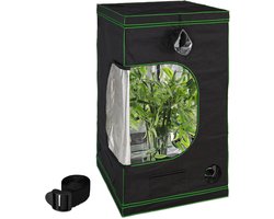 kweektent - 200 x 120 x 120 cm - reflectiefolie binnenin - verduisterend - zwart-groen