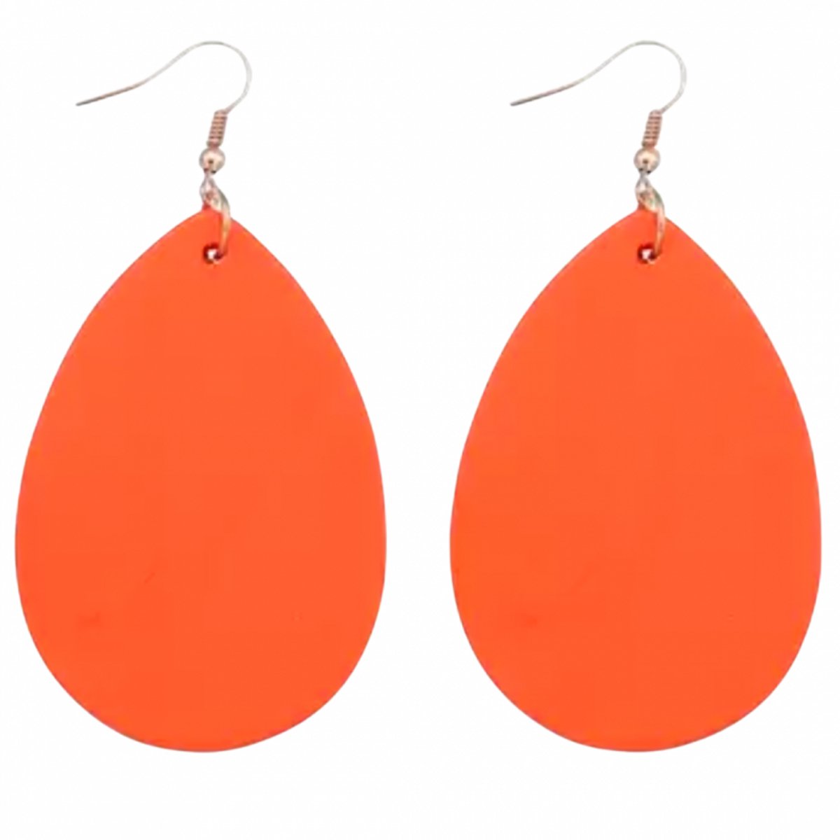 Clipoorhangers -Hout-Oranje- geen gaatje- Jorien-Charme Bijoux