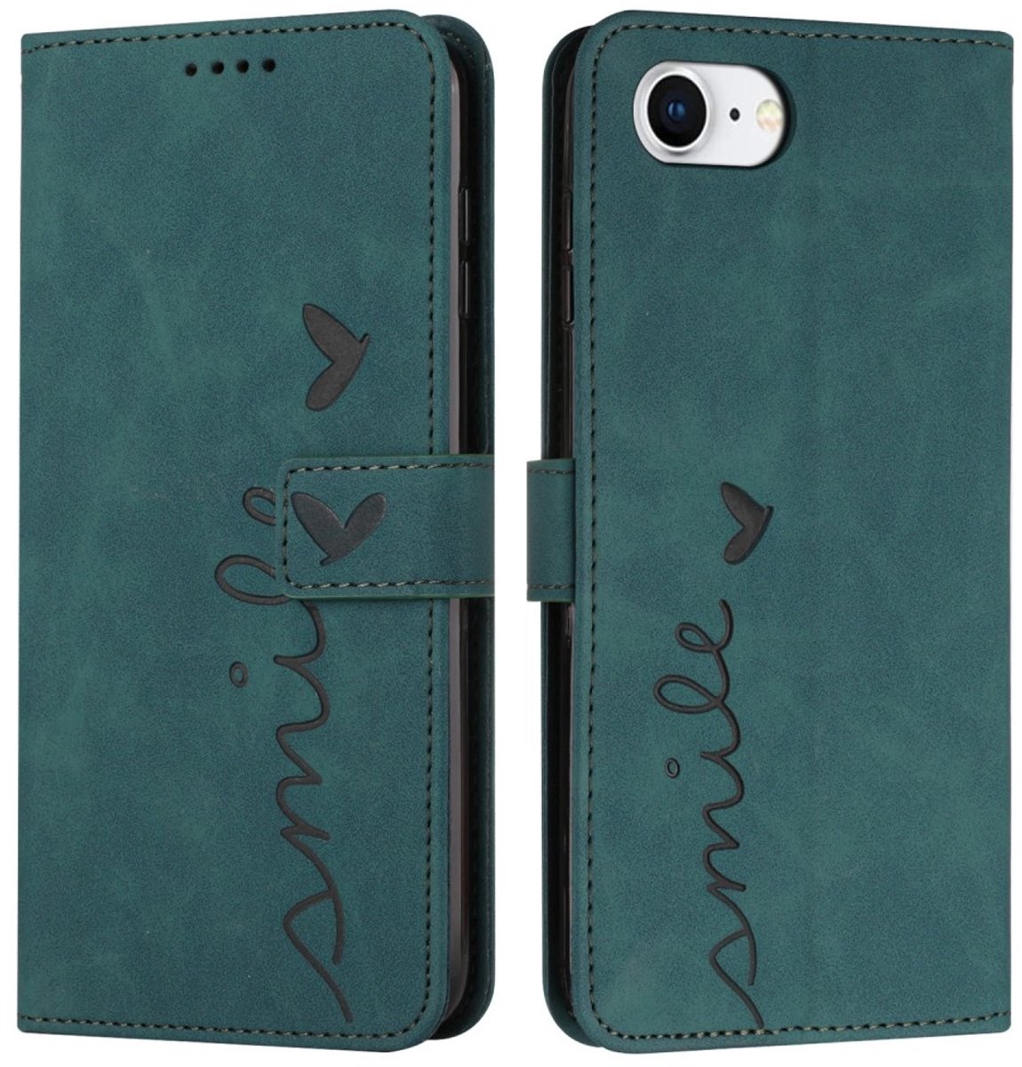 Coverup Hoesje - Geschikt voor iPhone 16e / 17e Hoesje - Coverup Smile Book Case - Groen
