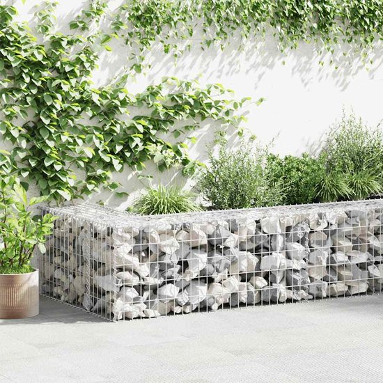 VidaXL Mur à Gabion Couvercles Acier Galvanisé 600x30x100 Cm Jardin