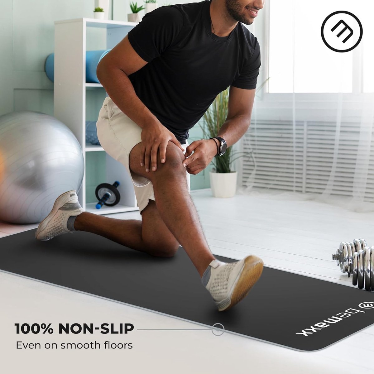 Tapis Fitness Antidérapant 180x50x0,6 Cm – Mousse Haute Densité, Double Face, Pour Pilates, Yoga Et Musculation