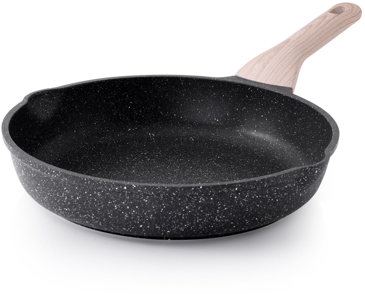 My Ninki ® Granit Gecoate Anti-aanbak Koekenpan 28 cm voor Alle Kookoppervlakken en Gezond Koken