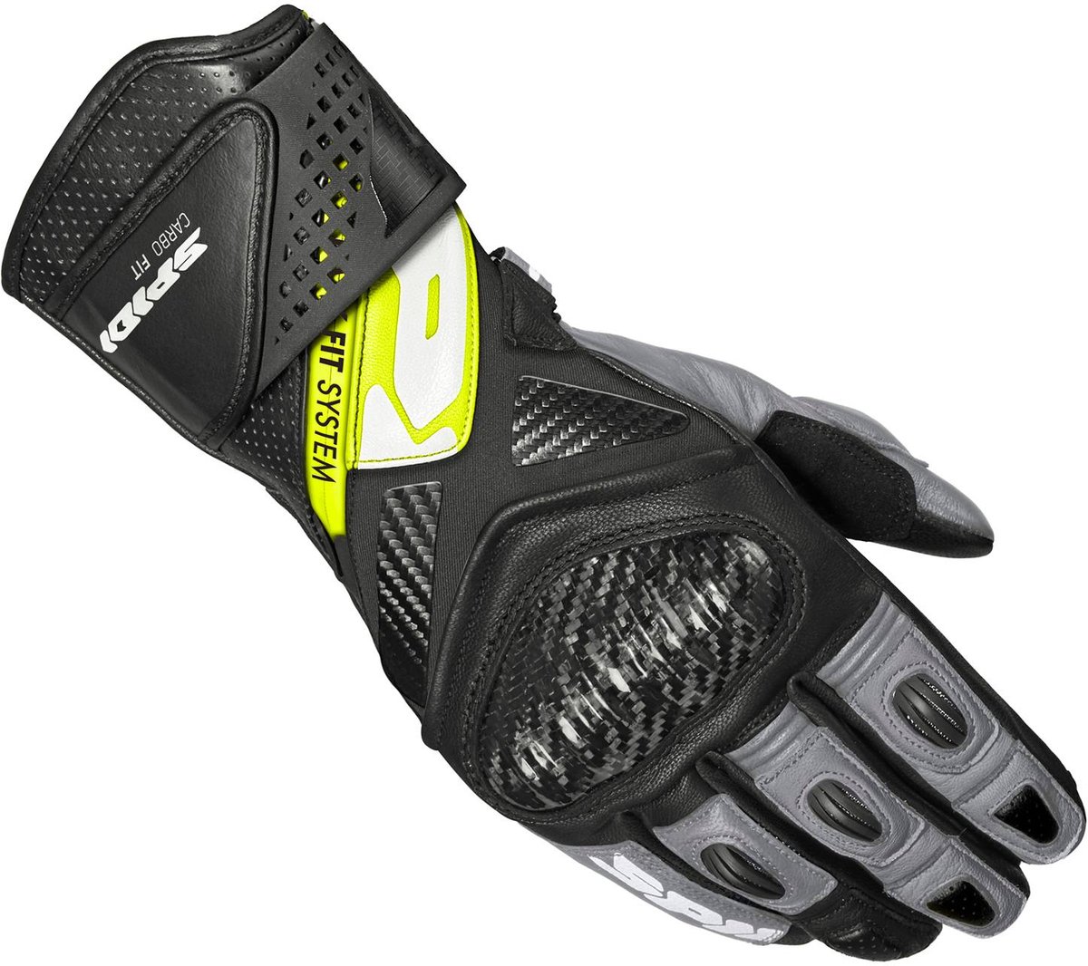 Spidi Carbo Fit Handschoenen Zwart Fluor Geel - Handschoen