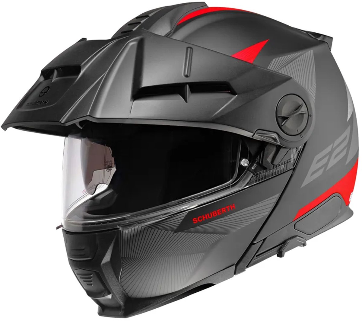 Schuberth E2 Defender Zwart Rood Systeemhelm - Helm