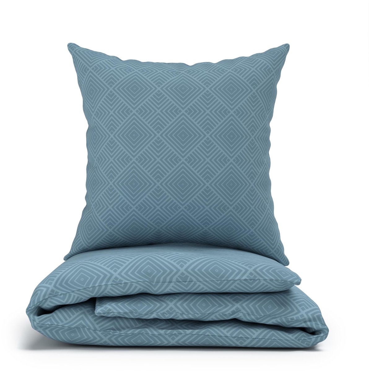 My Ninki ® Comfortabel Geometrisch Beddengoedset Voor Alle Seizoenen - 135 x 200 cm - Blauw blauw geometrisch ruit