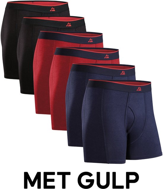 DANISH ENDURANCE Boxershorts Bamboe Viscose met Gulp – Heren Ondergoed- 6 pack – Maat M