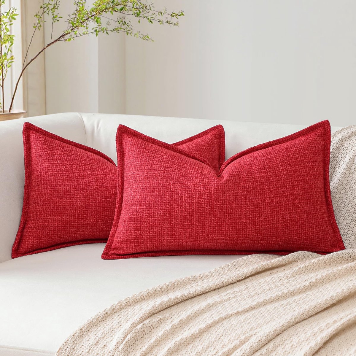 My Ninki ® Stijlvolle Set van 2 Luxe Linnen Kussenslopen voor Elke Kamer en Decoratiebehoefte