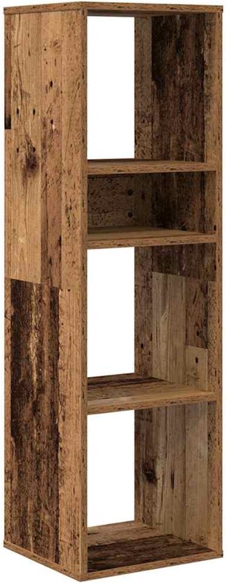 Opbergtrolley smal 48x13x68 cm bewerkt hout oud houtkleurig