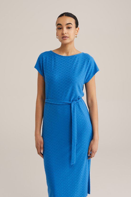 Dames Tuniek Jurk Seersucker, Blauw