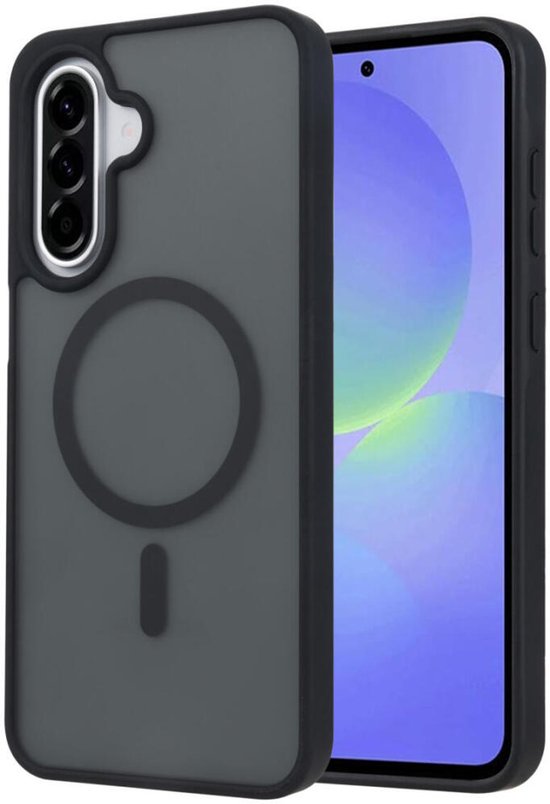 Coque compatible avec Samsung Galaxy A56 - Compatible MagSafe - Coque de protection mate - Coque arrière aimantée - Zwart