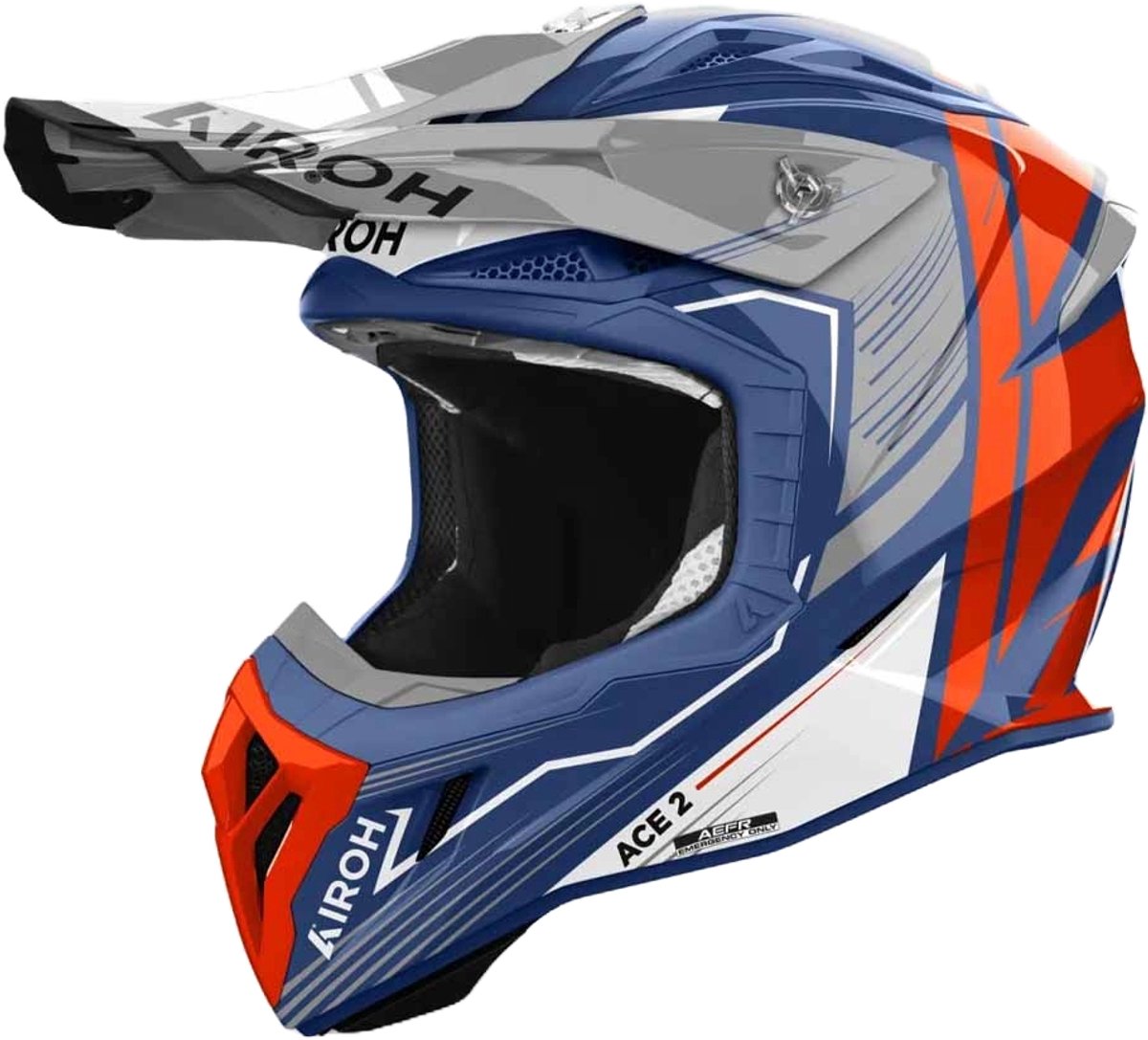 Airoh Aviator Ace 2 Engine Cerulean Glanzend Offroad Helm - Helm