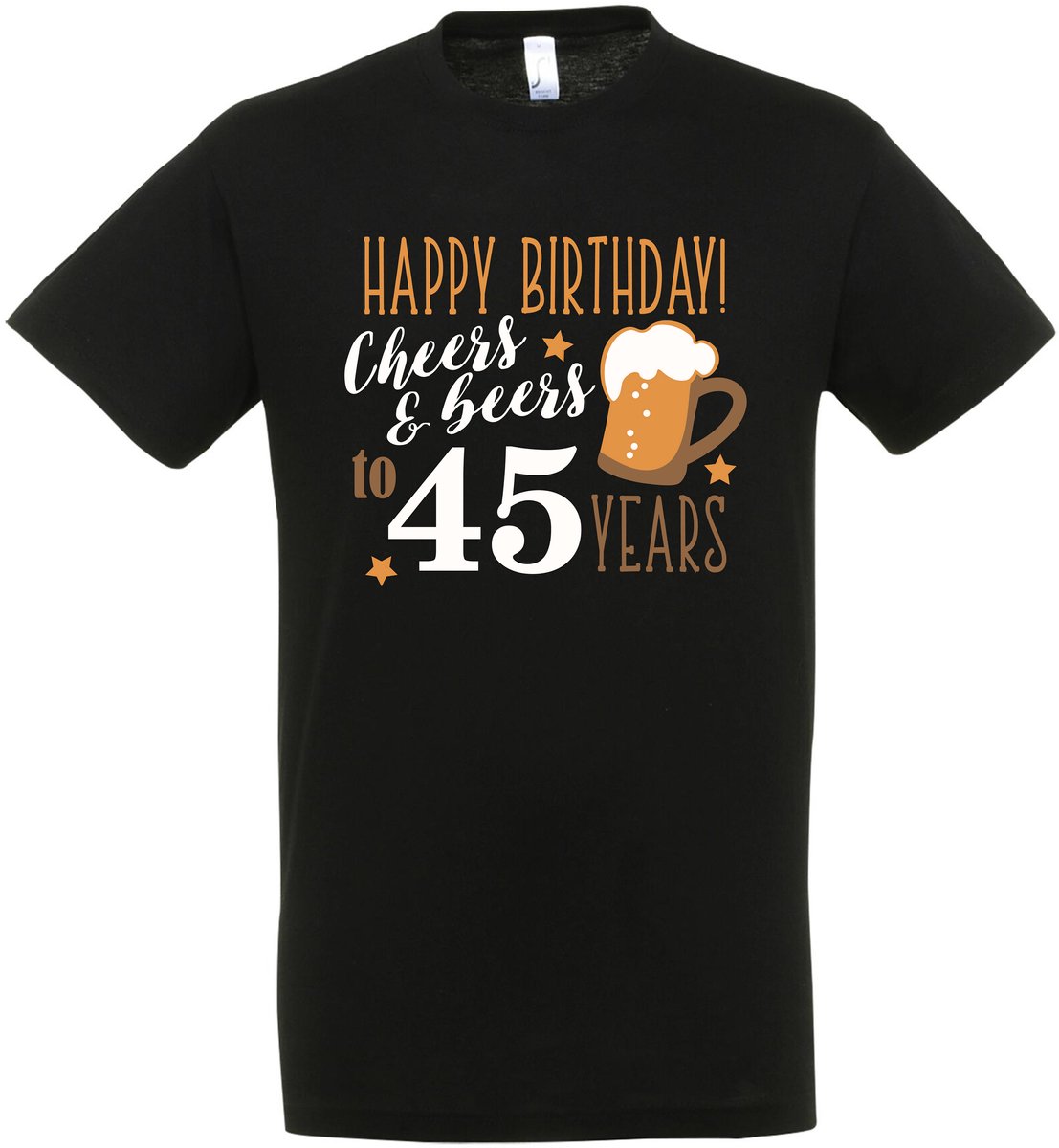 Cheers And Beers To 45 Years T-shirt - Verjaardag en feest cadeau - Cadeau tip - 45 jaar cadeau - 45 jaar - T-shirt - 1980 - Heren - Vader Cadeau - Maat L