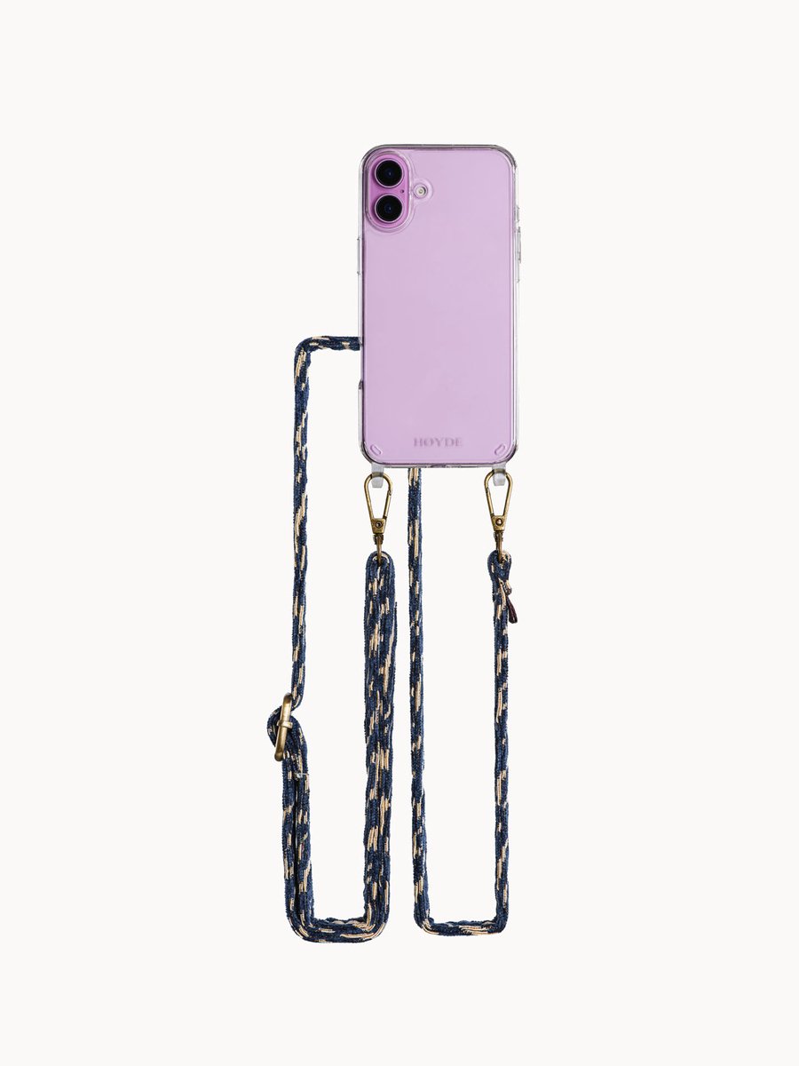 Høyde Geschikt voor iPhone 16 Plus backcover - Telefoonhoes met koord - Beachy Blue