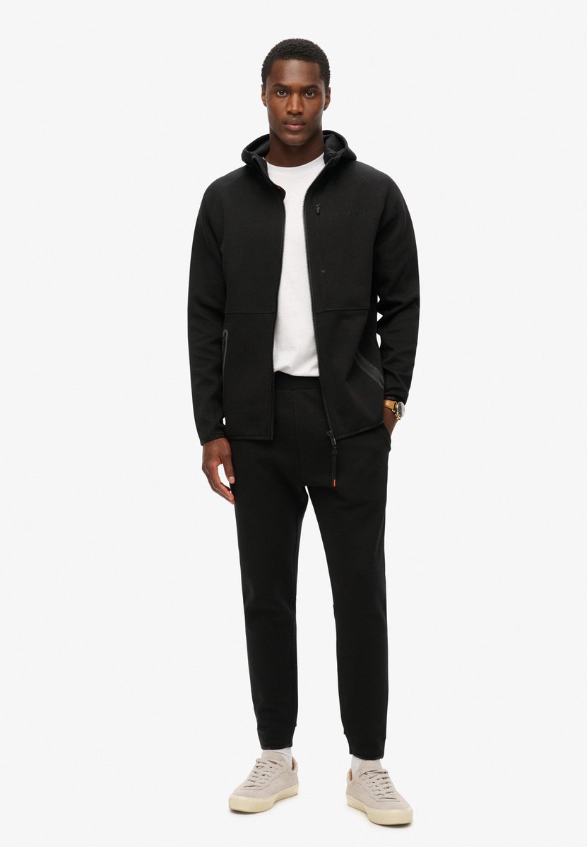 Superdry Tech hoodie met logo rits en losse pasvorm Heren Hoodies Zwart