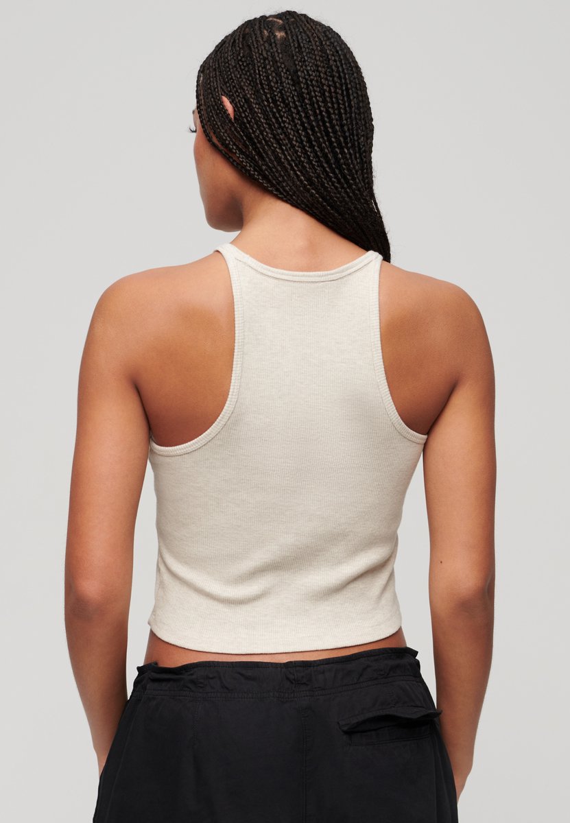Superdry Essential Logo Racer hemdtopje Dames Vesten Creme