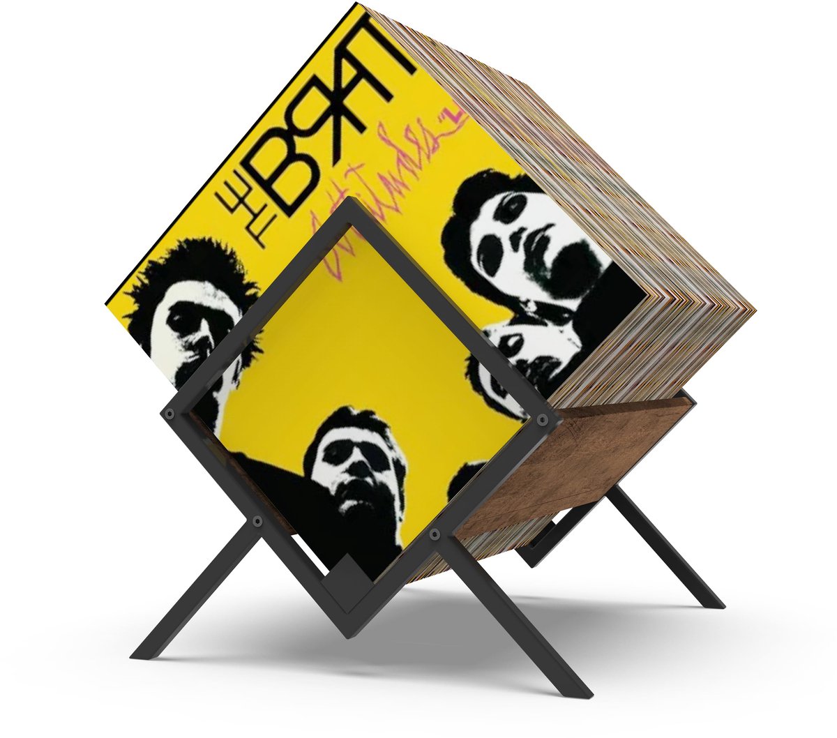My Ninki ® Stijlvolle Vinyl Opslaghouder voor 80-100 Platen - Retro en Minimalistische Organizer voor Muziekcollecties
