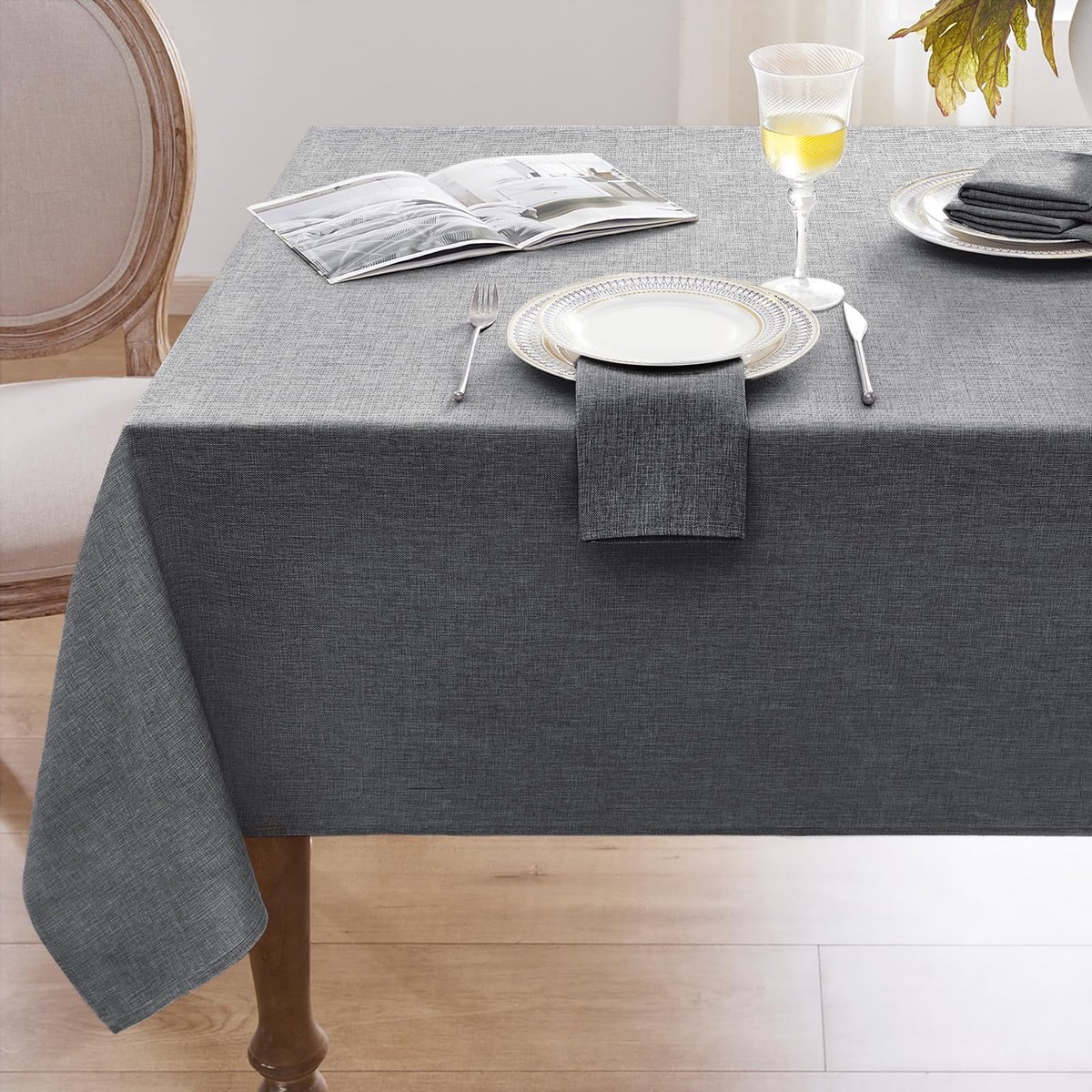 My Ninki ® Tafelkleed in Linnenlook, Waterafstotend en Afwasbaar, Ideaal voor Buitengebruik en Speciale Gelegenheden
