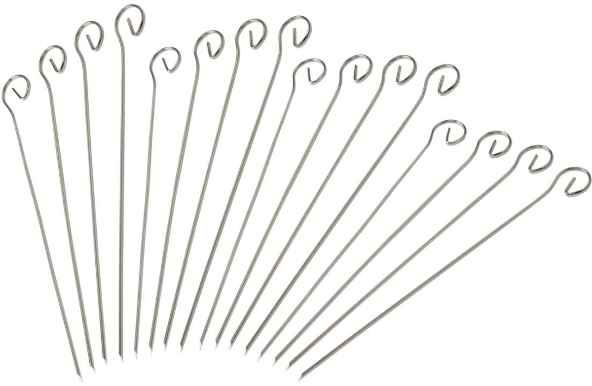 Set van 16 roestvrijstalen spiesjes 21 cm Fackelmann BBQ Editie
