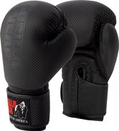 Gorilla Wear - Montello Bokshandschoenen - Boxing Gloves - Boksen - Zwart/Rood - 14 oz