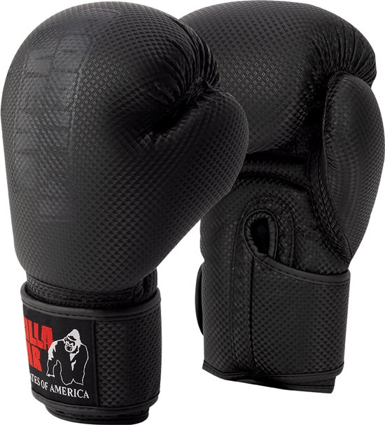 Gorilla Wear - Montello Bokshandschoenen - Boxing Gloves - Boksen - Zwart/Rood - 14 oz
