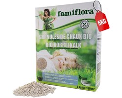 Famiflora korrelkalk 5 kg voor 50 m² (Bio) - Voor gazon, sier- en moestuin - Verlaagt de zuurtegraad van de bodem - Sterke beworteling - Minder mosvorming - Kalk voor Gazon