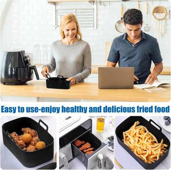 Siliconen vorm voor Ninja Foodi Max Dual Zone heteluchtfriteuse, AF400EU AF300EU, herbruikbaar, 2 stuks siliconen bakmat, accessoires in plaats van airfryer-bakpapier, 2 stuks (003 Siliconen vorm voor Ninja Foodi Max Dual Zone heteluchtfriteuse, AF400EU AF300EU, herbruikbaar, 2 stuks siliconen bakmat, accessoires in plaats van airfryer-bakpapier, 2 stuks (003