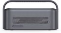Achterkant van een zwarte Soundcore Motion X600 Bluetooth speaker. De achterkant heeft een rooster en een 'MOTION BASS' knop.